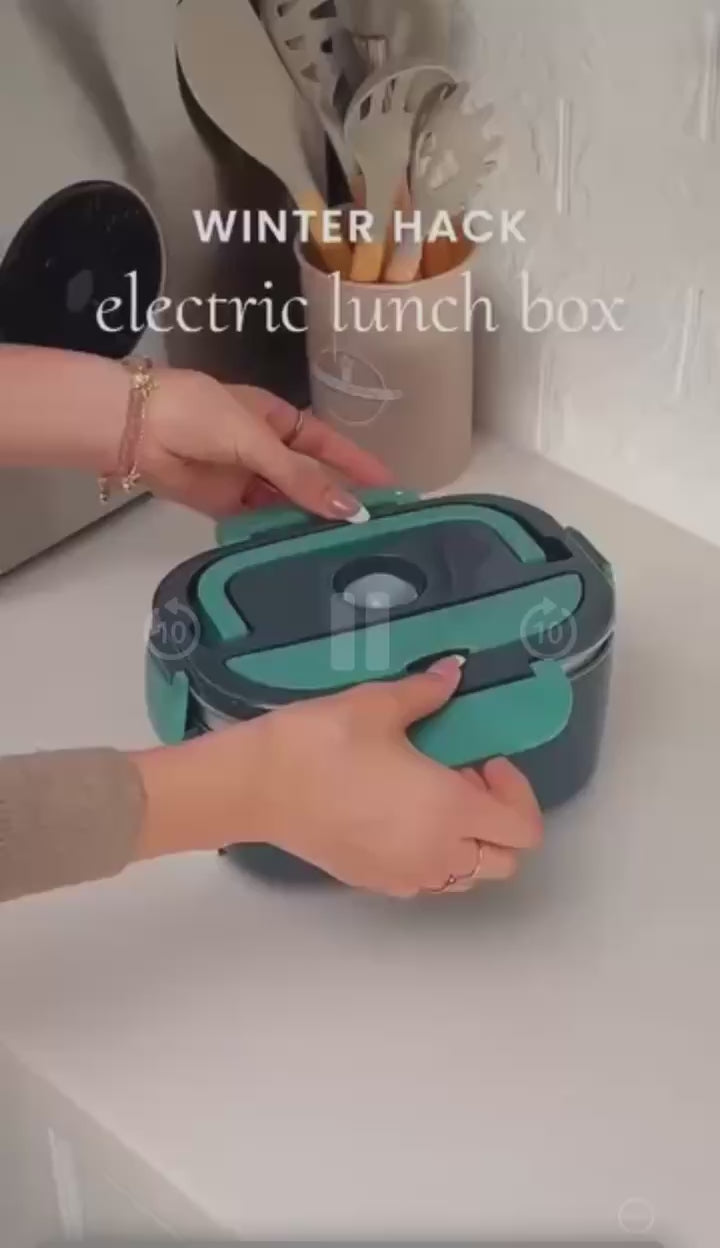 110V/12V/24V 40W 60W 80W Warmer Lunch Box Food Heater 2 Compartments Electric Lunch Box for Adults Car Truck Work Travel